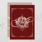 ブティックグランドオープニング招待状エレガントヴィンテージ 招待状 (正面/裏面)