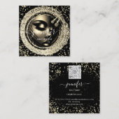 ブティックグリッターエフェクトフレームメイクアップアーティストロゴ スクエア名刺 (正面/裏面)