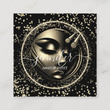 ブティックグリッターフレームメイクアップアーティストロゴブラックQR