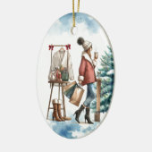 ブティックショッピングファッショニスタ パーソナライズされた セラミックオーナメント (左)