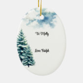 ブティックショッピングファッショニスタ パーソナライズされた セラミックオーナメント (裏面)