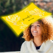 ブティックショップイエロー金ゴールド花リースQRコード 名刺