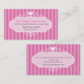 ブティックショップキャンディストライプピンクの名刺 名刺 (正面/裏面)