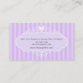 ブティックショップシック紫ストライプ色の名刺 名刺 (裏面)