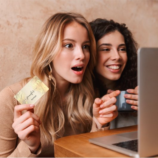 ブティックショップスパ金ゴールドフラワーズQRコード 名刺