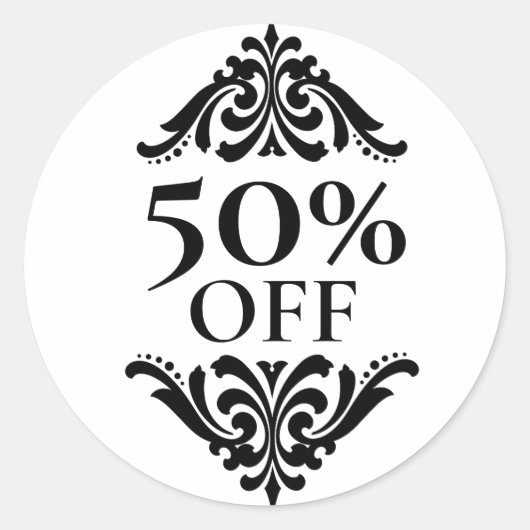 ブティックショップビジネスパーセントオフラベル ラウンドシール (正面)