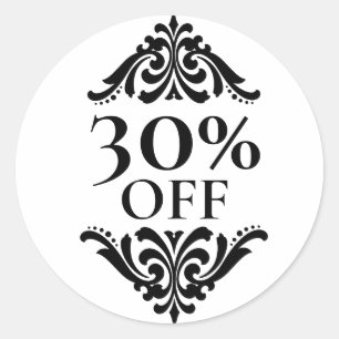 ブティックショップビジネス30%割引ラベル ラウンドシール