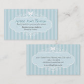 ブティックショップミントブルーグリーンストライプ名刺 名刺 (正面/裏面)