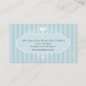ブティックショップミントブルーグリーンストライプ名刺 名刺 (裏面)