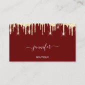 ブティックショップ抽象芸術QRコードフェイク金ゴールド 名刺 (正面)