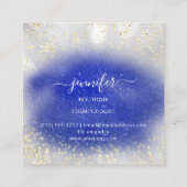 ブティックショップ王室の金ゴールドブルーシルバーグリッターエフェクト スクエア名刺 (裏面)