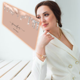 ブティックショップQRコードバラシルバーグリッタードリップ 名刺