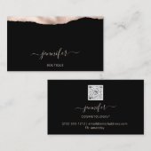 ブティックショップQRコードパウダー赤面ブラック 名刺 (正面/裏面)