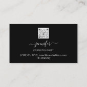 ブティックショップQRコードブラックパープルバイオレット 名刺 (裏面)