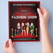 ブティックショーのファッション・デザイナーの赤のフライヤ チラシ (手)