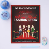 ブティックショーのファッション・デザイナーの赤のフライヤ チラシ (シングル)