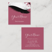 ブティックシルバー。グレーラッシュエクステンションバラ赤面 スクエア名刺 (正面/裏面)