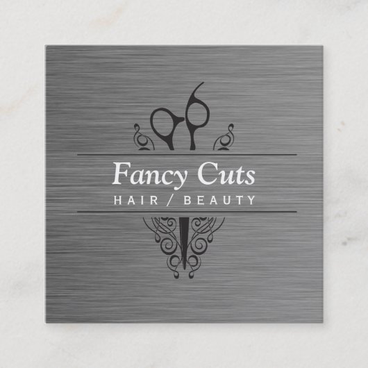 ブティックスチール | モダンLuxe スクエア名刺 (正面)