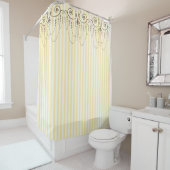 ブティックストライプイエロー/シャンデリア – シャワーカーテン (インサイチュ)