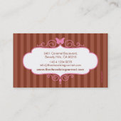 ブティックチョコレート店のストライブ柄の名刺 名刺 (裏面)