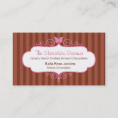 ブティックチョコレート店のストライブ柄の名刺 名刺 (正面)