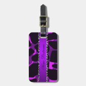 ブティックパープルヒョウプリント ラゲッジタグ (正面縦)