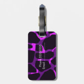 ブティックパープルヒョウプリント ラゲッジタグ (裏面縦)