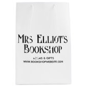 ブティックビジネスブラック&ホワイトモダンシンプル ミディアムペーパーバッグ (正面)