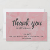 ブティックピンクオイルペインティングサンキューディスカウント 招待状 (正面)