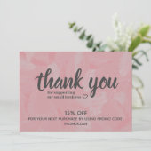 ブティックピンクオイルペインティングサンキューディスカウント 招待状 (スタンド正面)