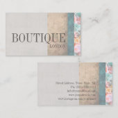 ブティックファッションアクセサリーヴィンテージフラワーリネン 名刺 (正面/裏面)