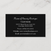 ブティックフェミニンブラック&ホワイトレースリボン 名刺 (裏面)