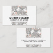 ブティックフラワーズ |植物花パターン 名刺 (正面/裏面)