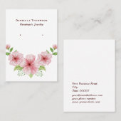 ブティックフローラ植物学ジュエリーイヤリングディスプレイ 名刺 (正面/裏面)