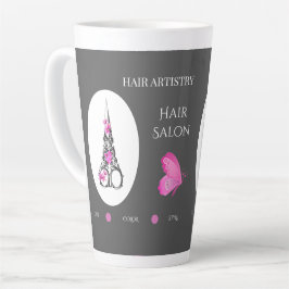 ブティックヘアサロンビジネスブランディングハサミ カフェラテマグ