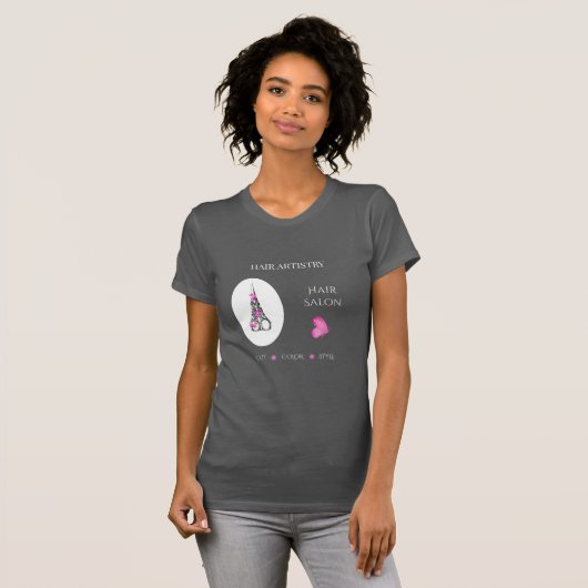 ブティックヘアサロンビジネス ブランディング シザー Tシャツ (正面フル)