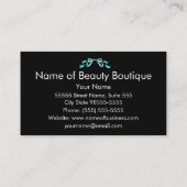 ブティックモダンアクアアンドブラックリガーリーボン 名刺 (裏面)