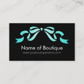 ブティックモダンアクアアンドブラックリガーリーボン 名刺 (正面)
