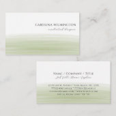 ブティックモダンセージグリーンウォーターカラービジネス エンクロージャーカード (正面/裏面)