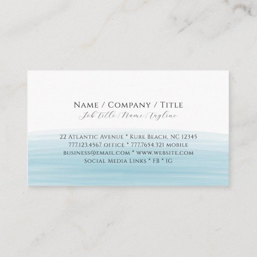 ブティックモダンターコイズウォーターカラービジネス エンクロージャーカード (裏面)