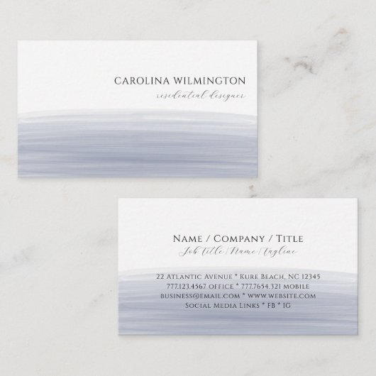 ブティックモダンダークパープルウォーターカラービジネス エンクロージャーカード (正面/裏面)