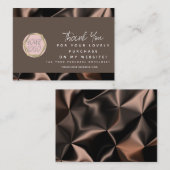 ブティックモダン美しいブラウンサンキューロゴ 名刺 (正面/裏面)