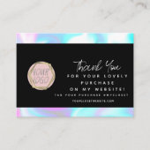 ブティックモダン美しい絞り染めサンキューロゴ 名刺 (正面)