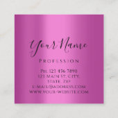 ブティックラッシュエクステンションピンク金ゴールド スクエア名刺 (裏面)