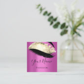 ブティックラッシュエクステンションピンク金ゴールド スクエア名刺 (スタンド正面)