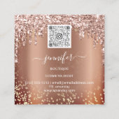 ブティック化粧まぶしバラQRコードまぶし眉 スクエア名刺 (裏面)