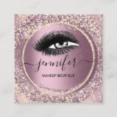 ブティック化粧まぶしバラQRコードまぶし眉 スクエア名刺 (正面)