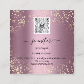 ブティック化粧まぶしバラQRコードまぶし眉 スクエア名刺 (裏面)