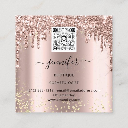 ブティック化粧まぶしフローラバラQRまぶし眉 スクエア名刺 (裏面)