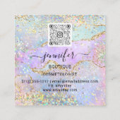 ブティック化粧ショップラッシュQRコードホログラフロゴ スクエア名刺 (裏面)